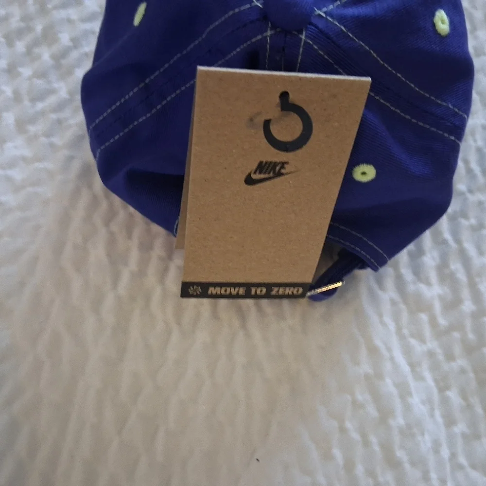 Nike Royal Blue Cap with Lime Accents Its Labeled Older Kids Hat But Its The Sam